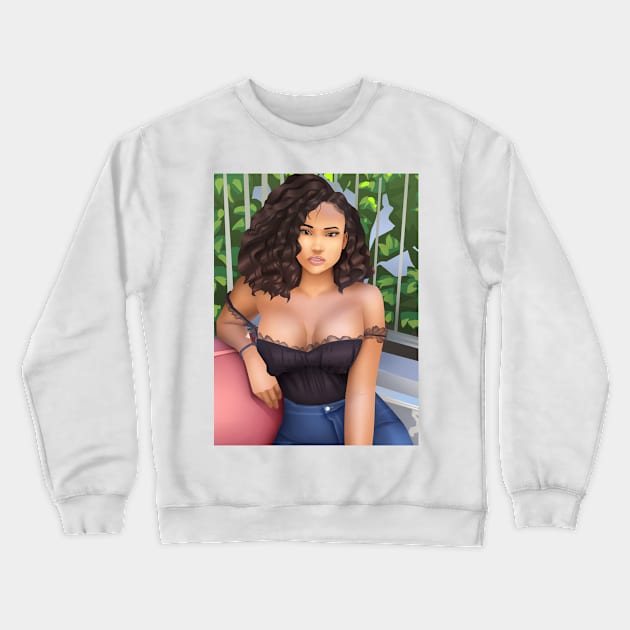 Mixed Black Beauty Collection Crewneck Sweatshirt by Beckley Art